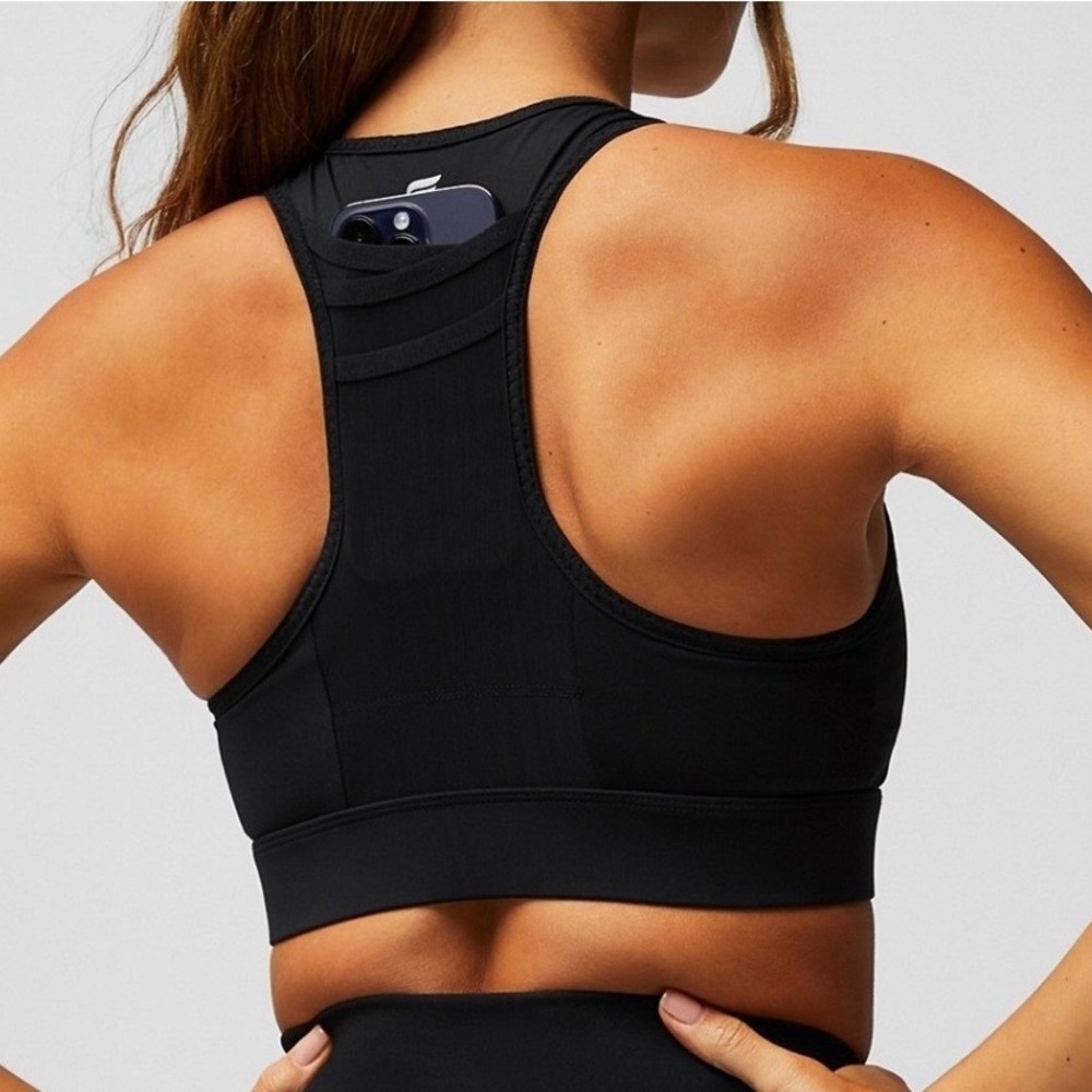 Fabletics Trinity High Impact Sports Bra, Black, Large/XL, Performance Athletic